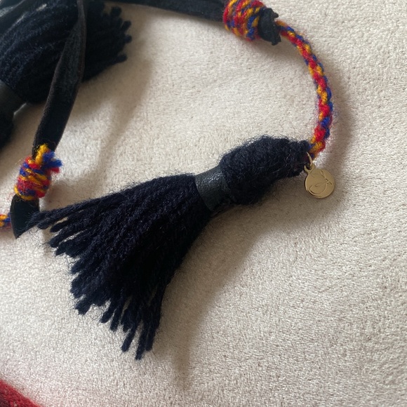 Beautiful colorful one of a kind Mexican made back pack, book bag wool fabric - Picture 9 of 12